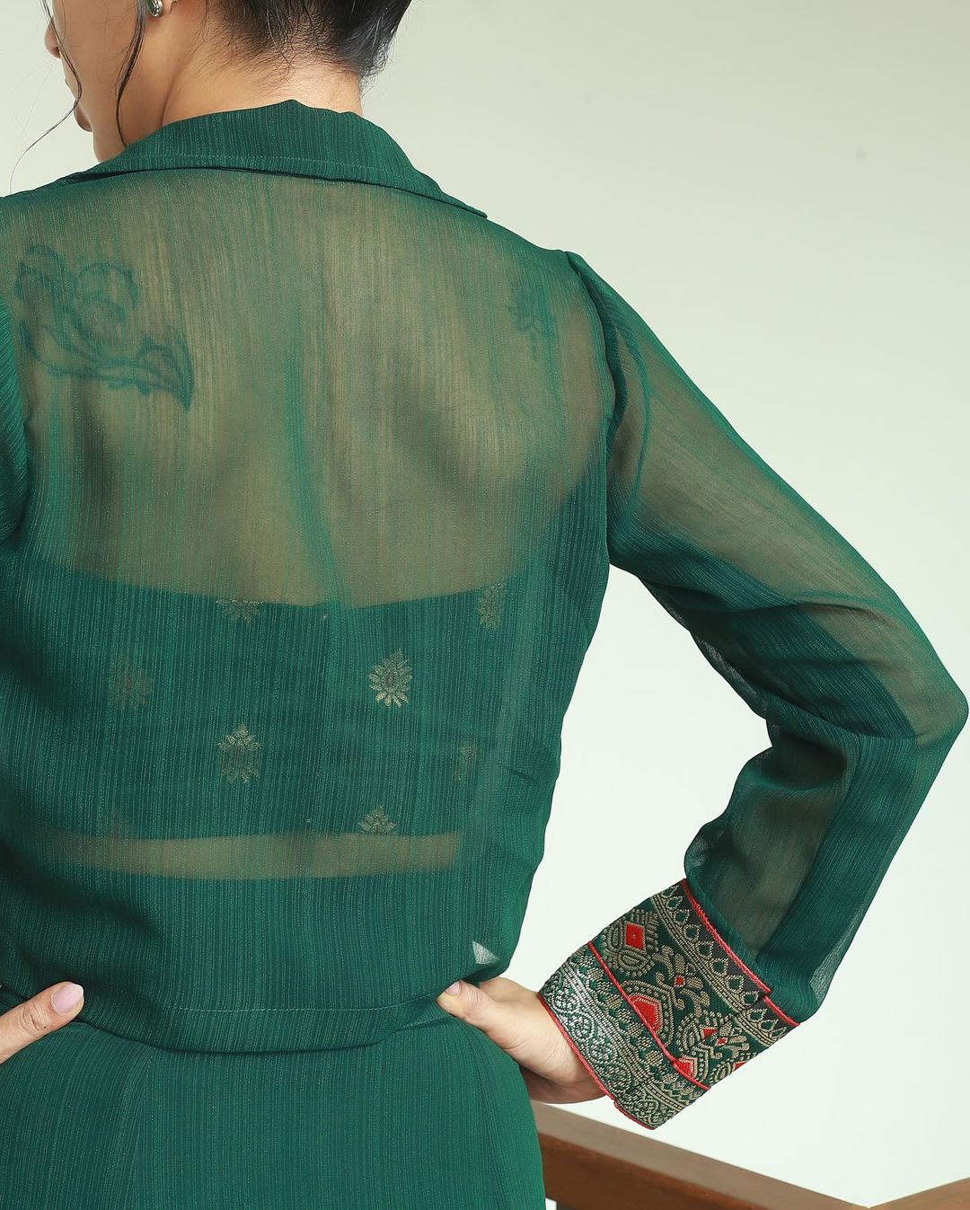 Bandeaux, Cropped Sheer Jacket & Skirt Set