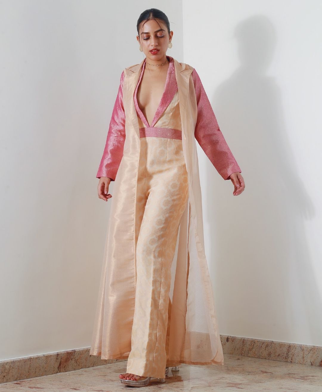 Jumpsuit & Long Organza Jacket Set