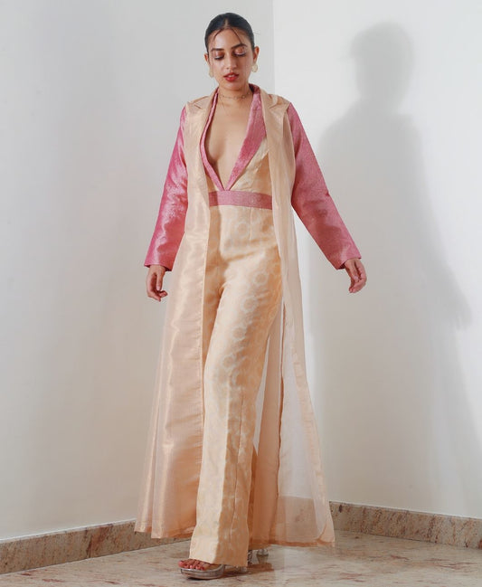 Jumpsuit & Long Organza Jacket Set