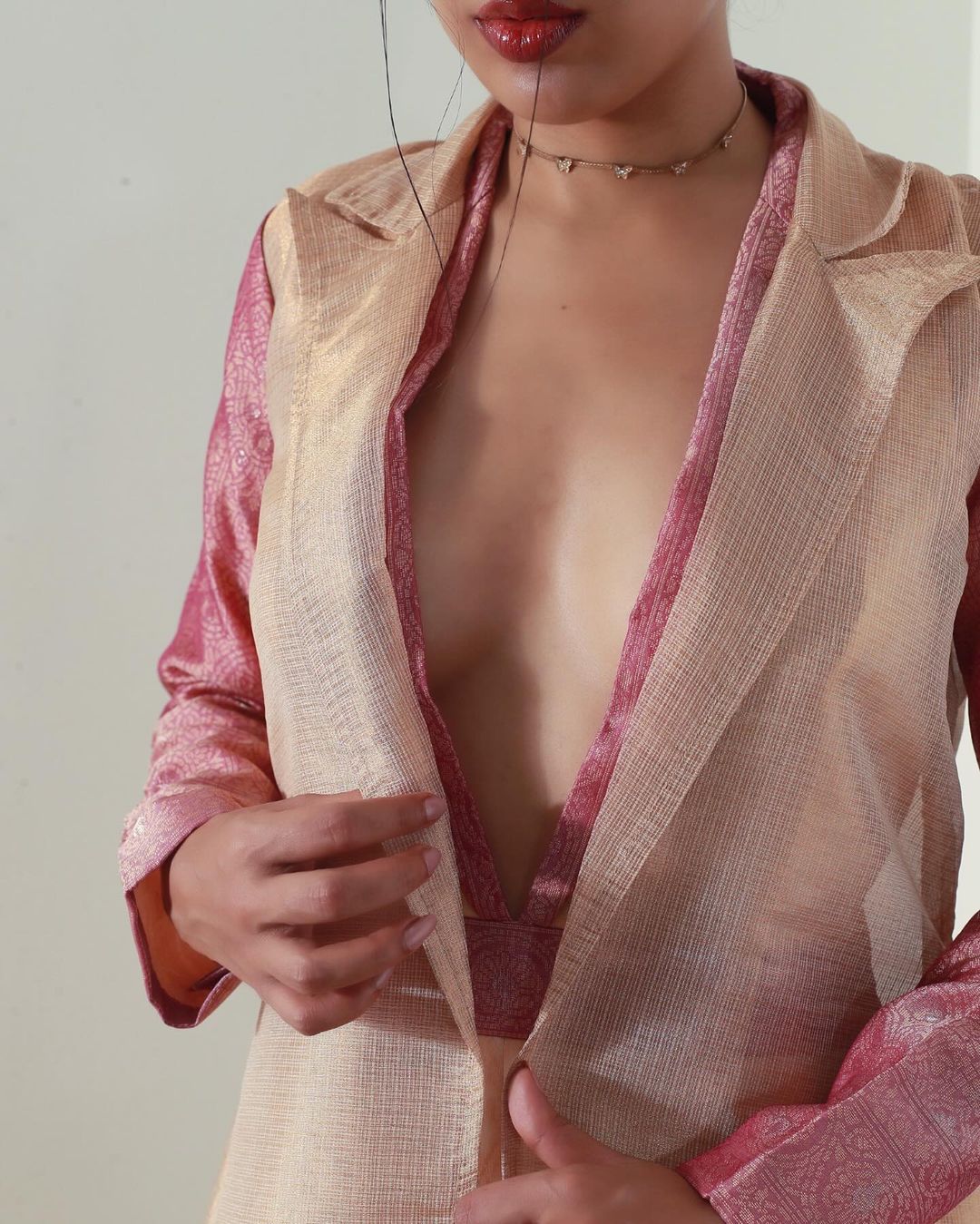 Jumpsuit & Long Organza Jacket Set