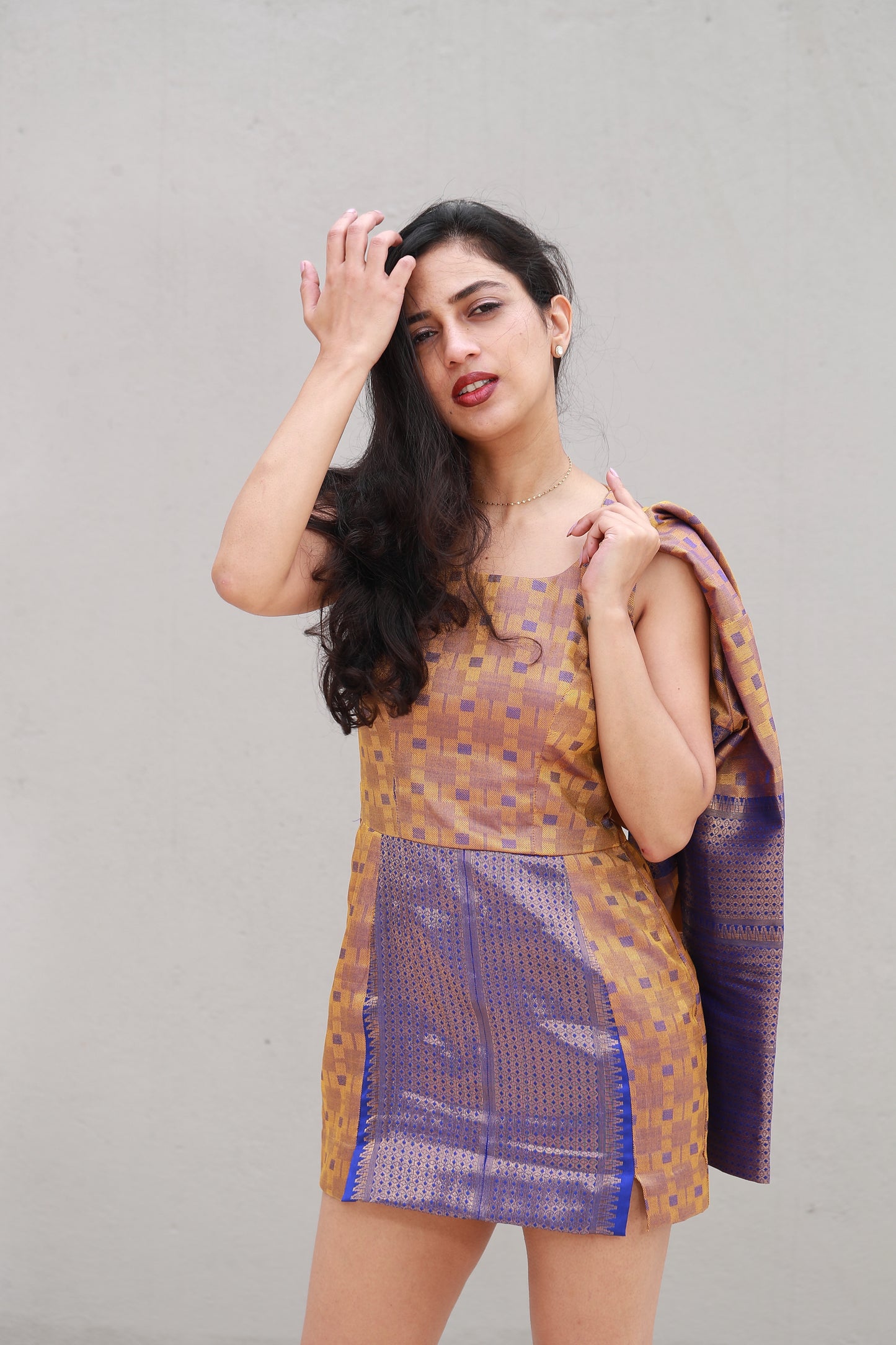 Mini Dress With Zari Embroidery