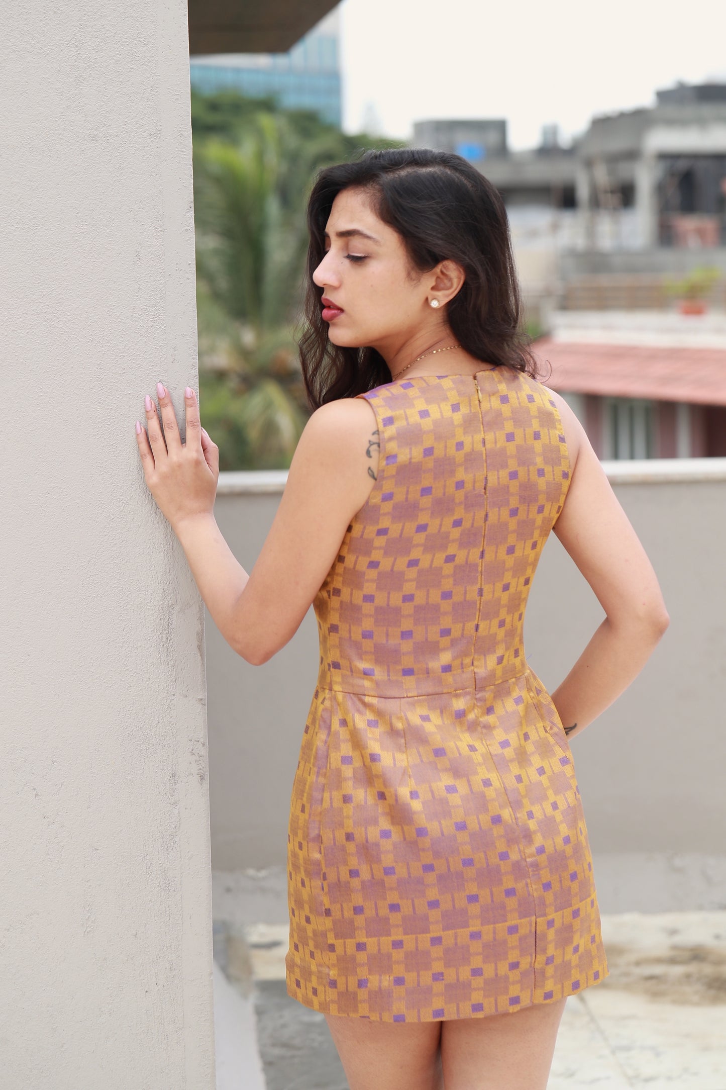 Mini Dress With Zari Embroidery
