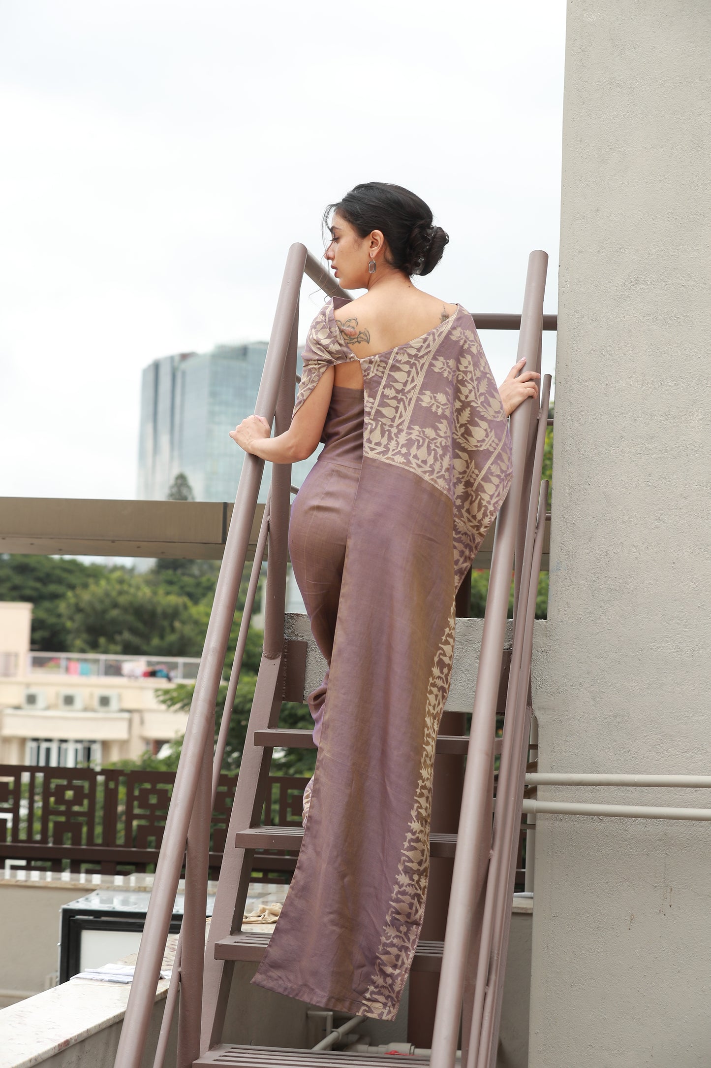 Strapless Jumpsuit With Overlay Cape