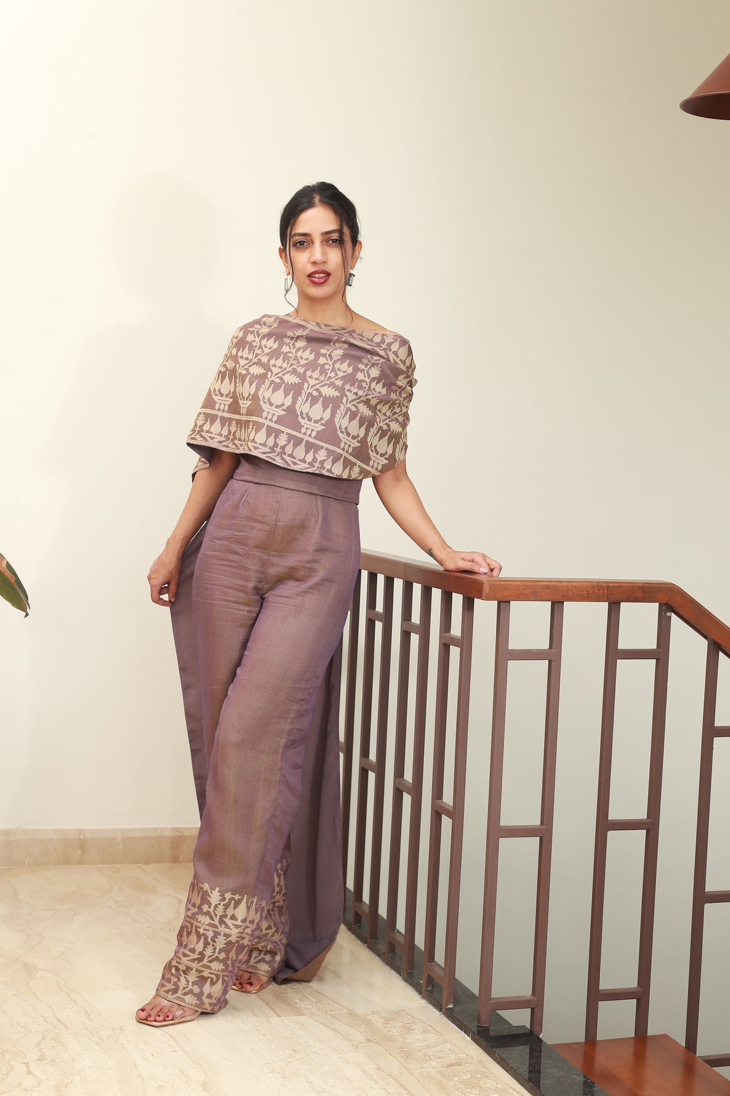 Strapless Jumpsuit With Overlay Cape