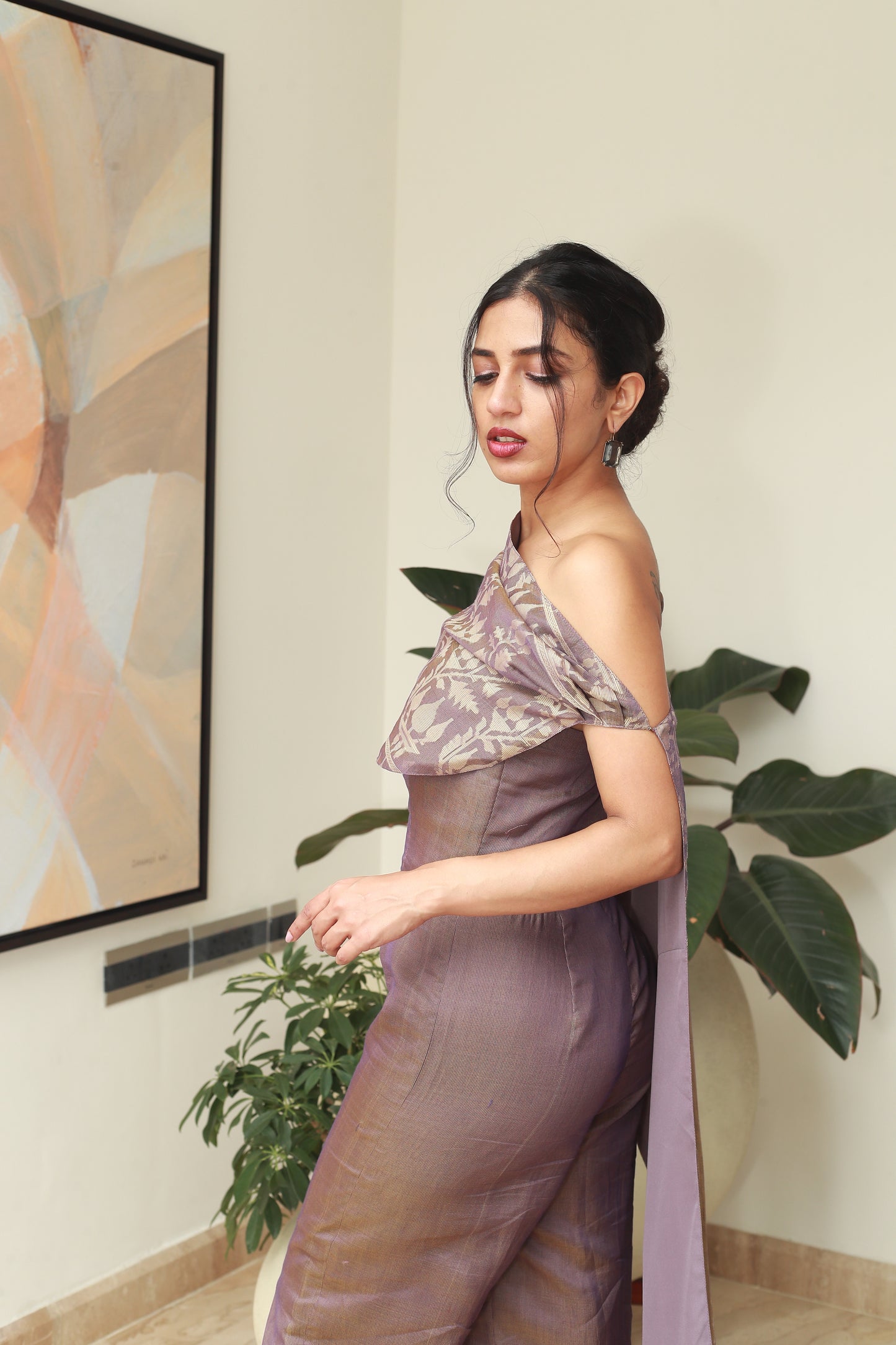 Strapless Jumpsuit With Overlay Cape