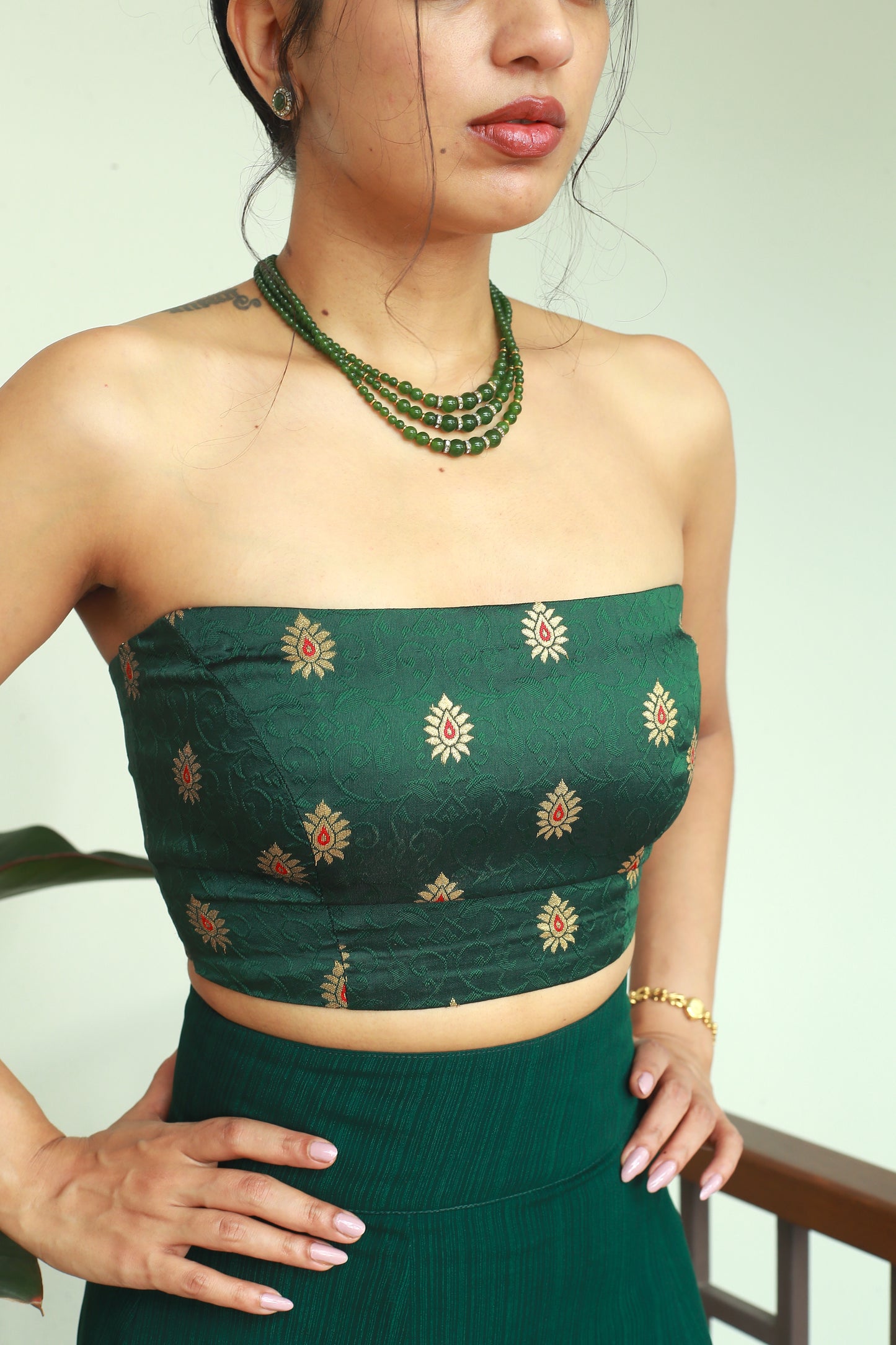 Bandeaux, Cropped Sheer Jacket & Skirt Set