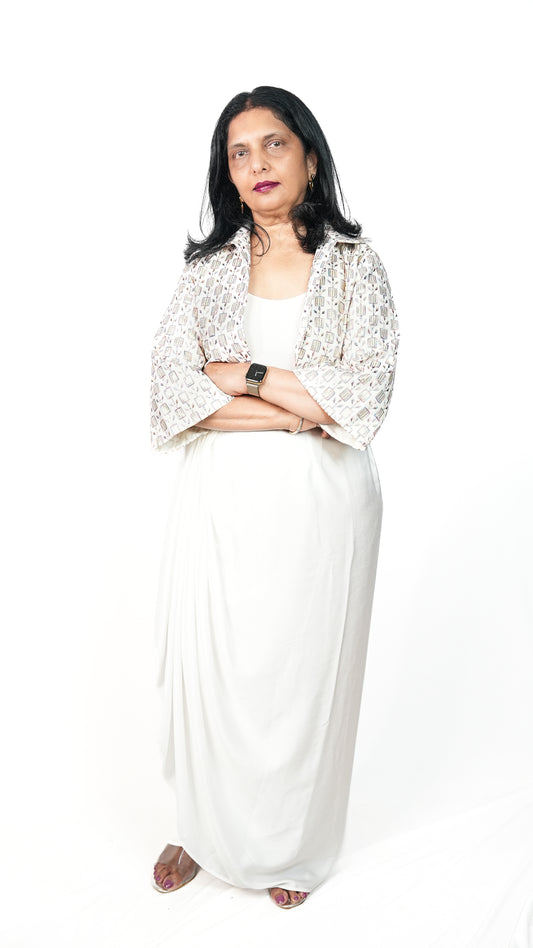 Maira White Dhoti Skirt