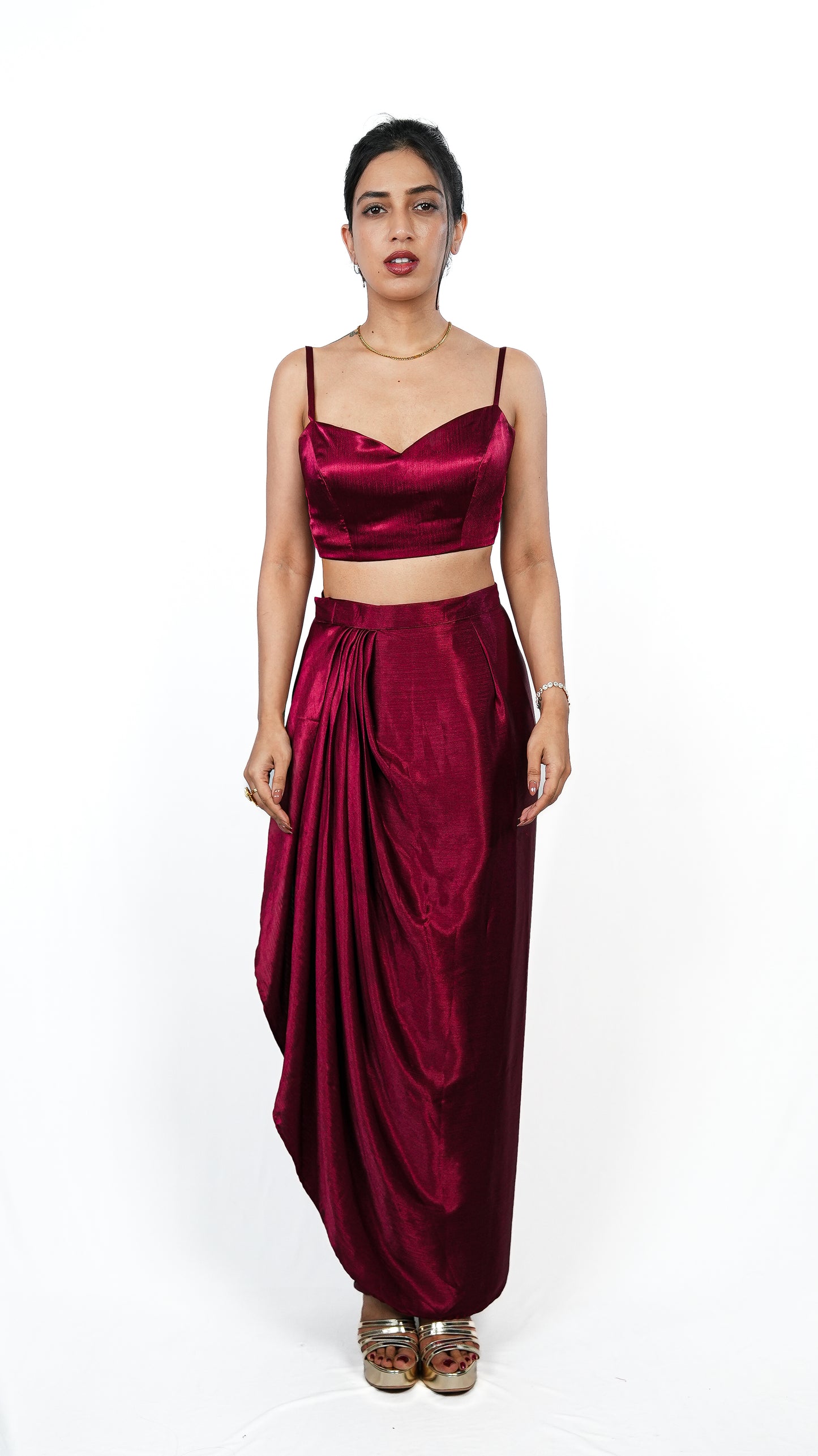 Frisia Maroon Crop Top