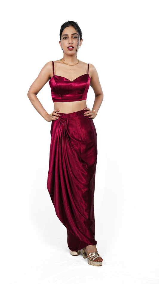 Frisia Maroon Crop Top