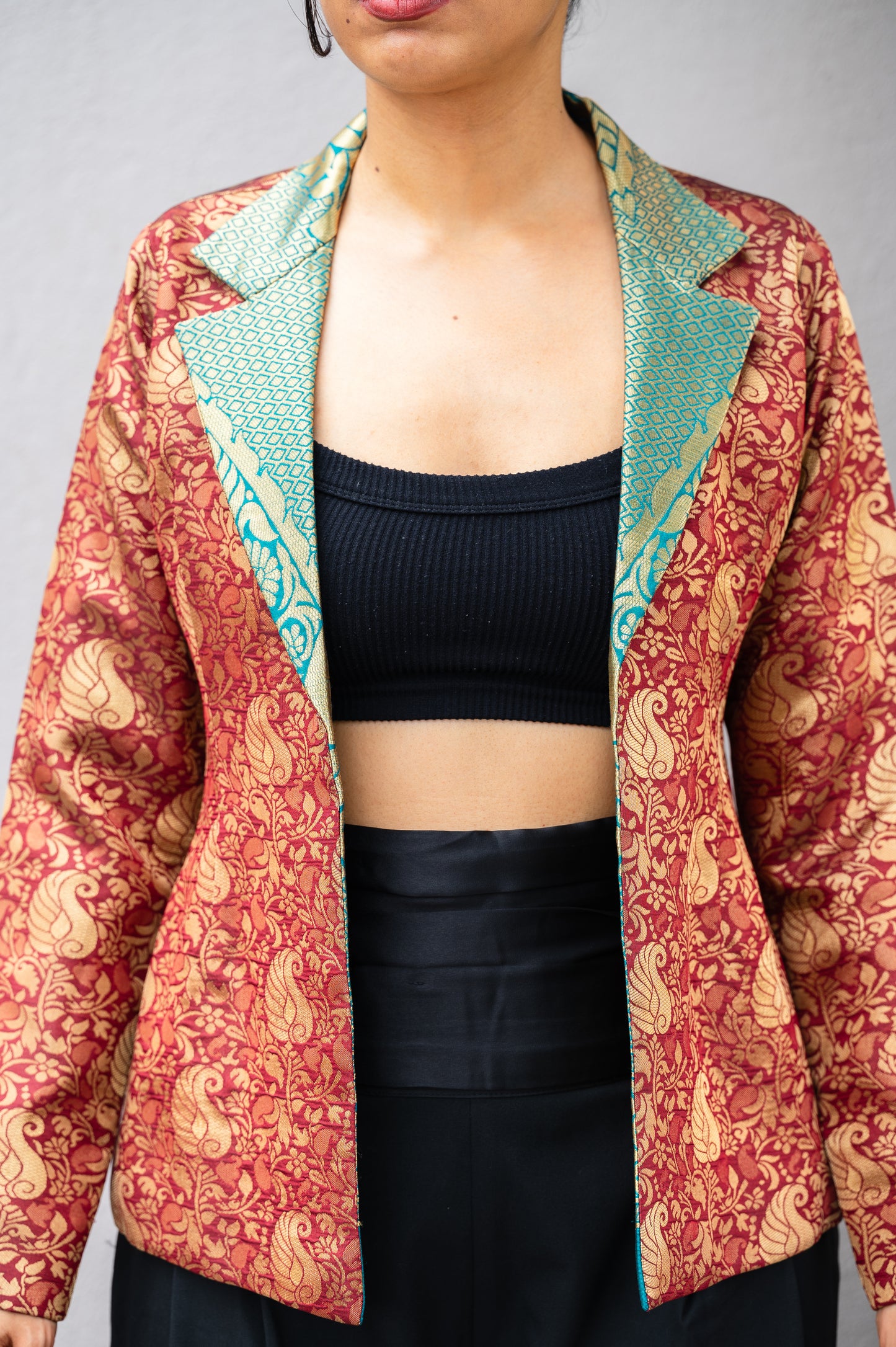 Tesoro Maroon & Green Jacket