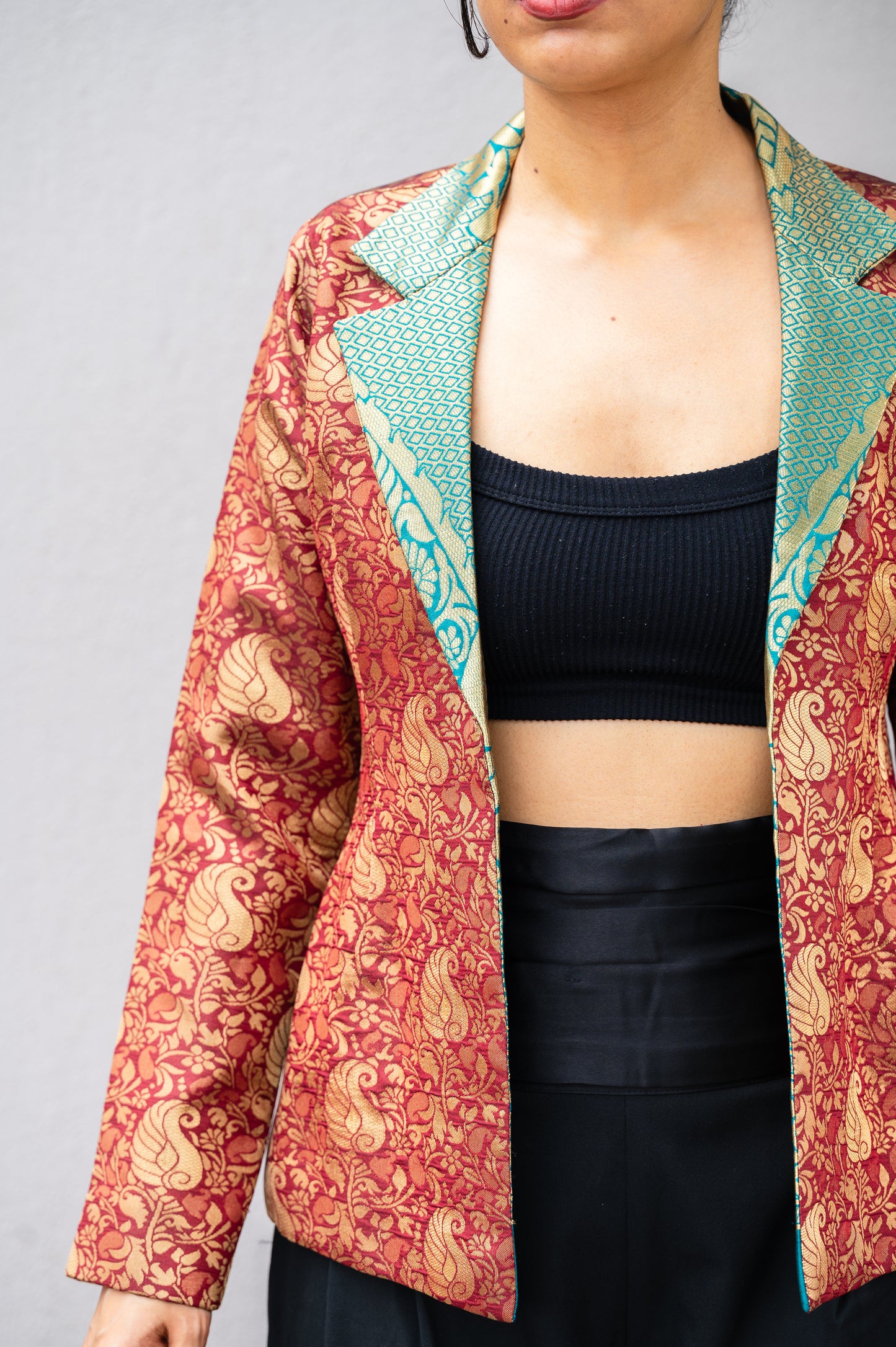 Tesoro Maroon & Green Jacket