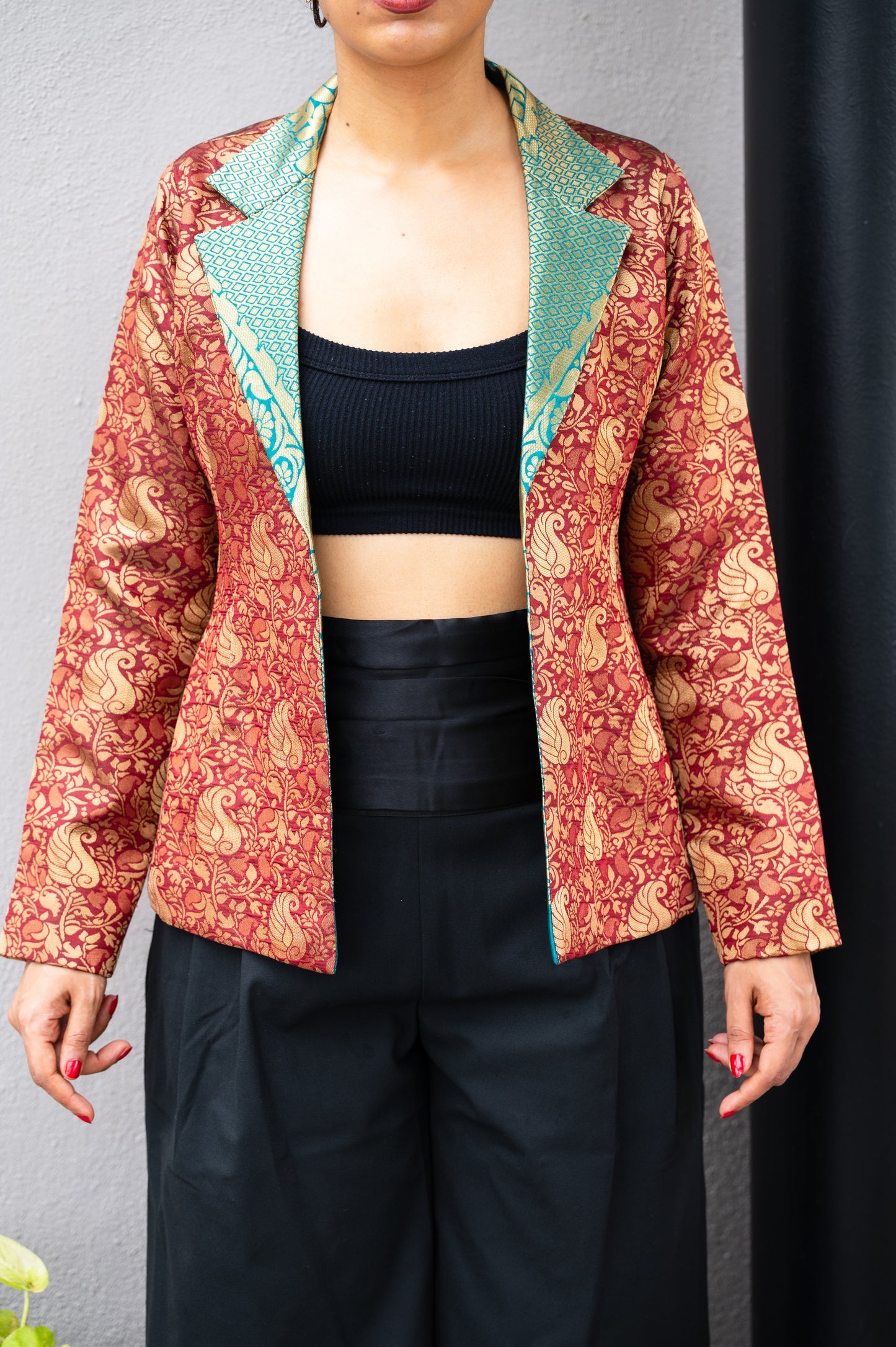 Tesoro Maroon & Green Jacket