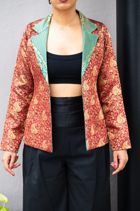 Tesoro Maroon & Green Blazer