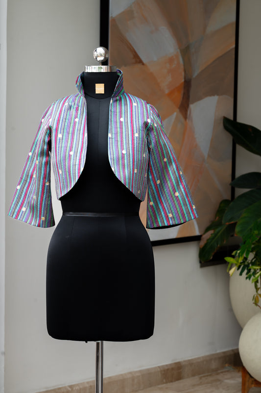 Cavà Striped Blue & Red Crop Jacket