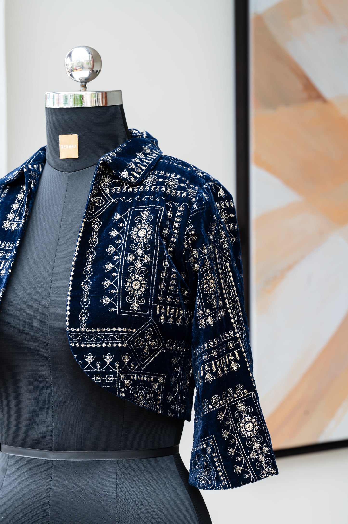 Cavà Velvet Midnight Blue Crop Jacket