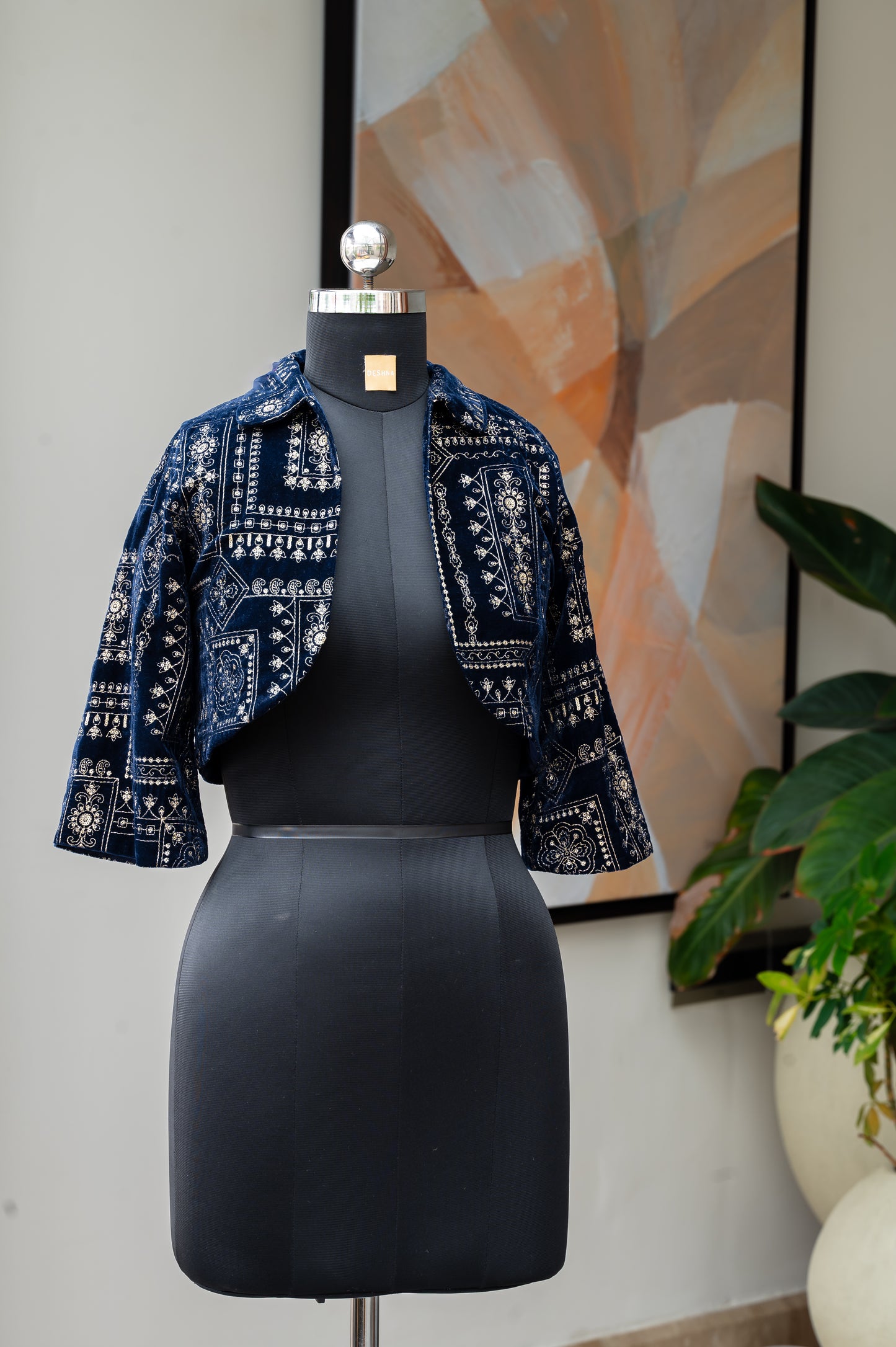 Cavà Velvet Midnight Blue Crop Jacket