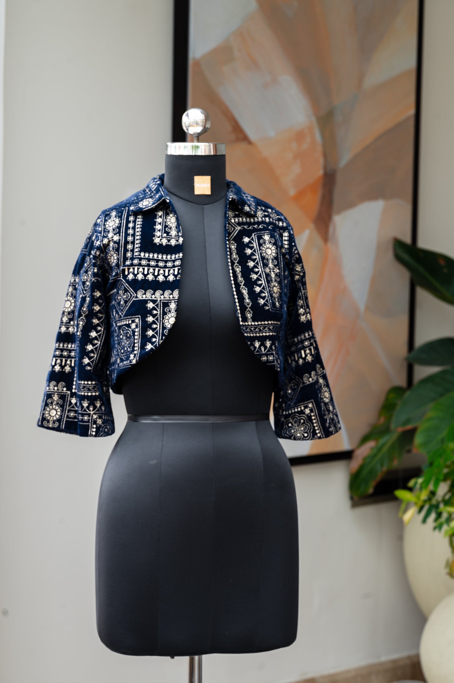 Cavà Velvet Midnight Blue Crop Jacket