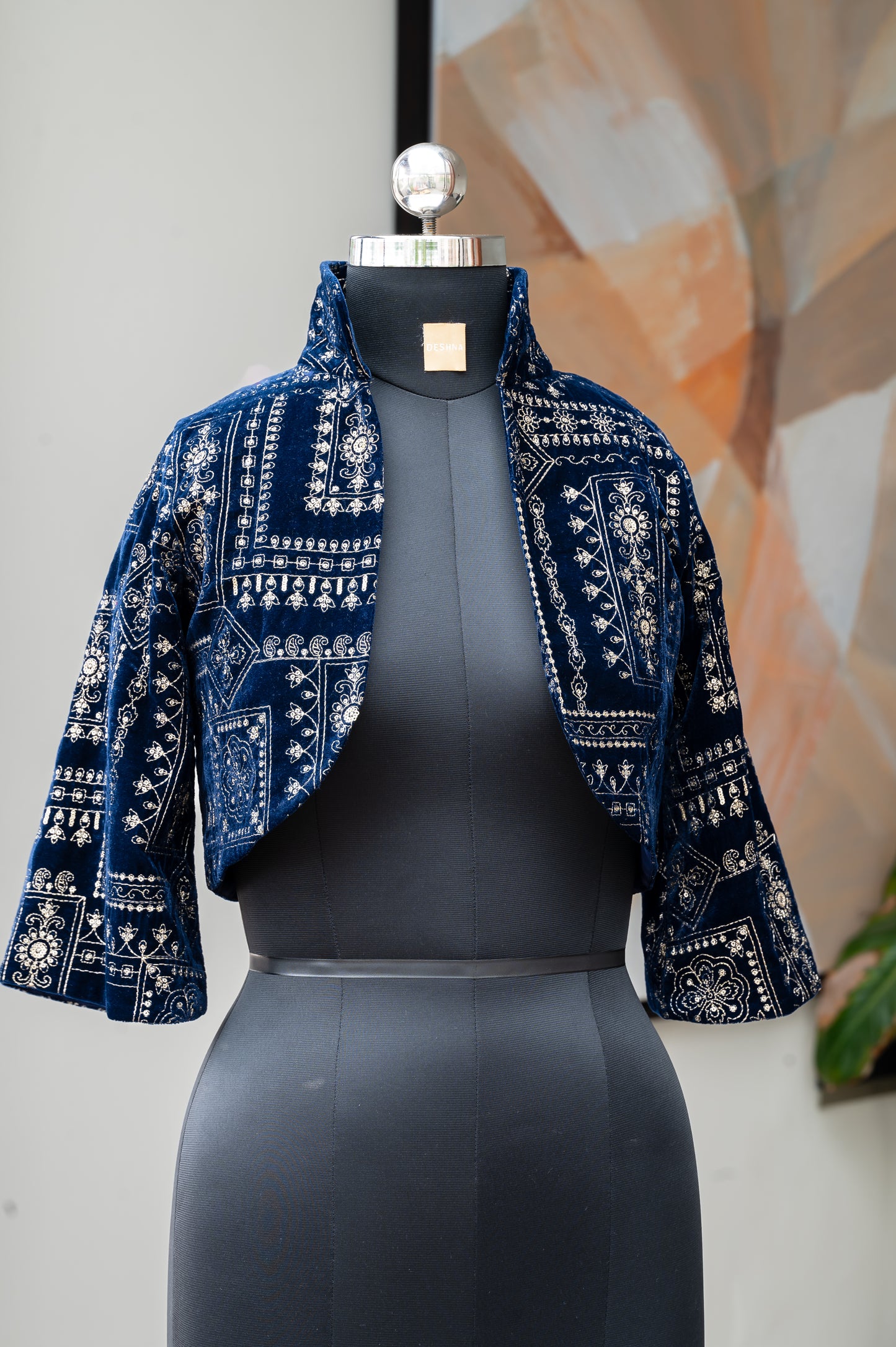 Cavà Velvet Midnight Blue Crop Jacket