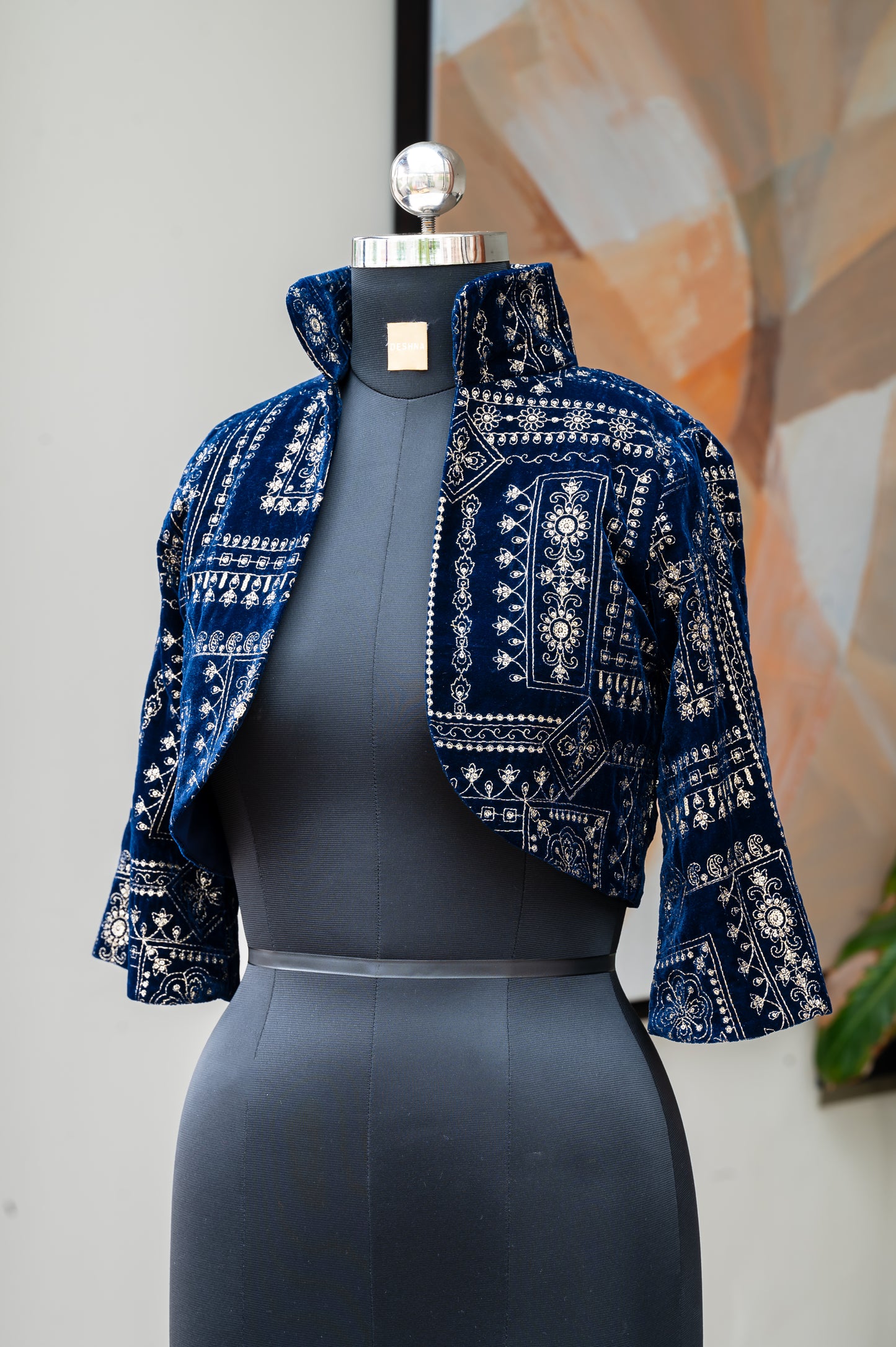 Cavà Velvet Midnight Blue Crop Jacket