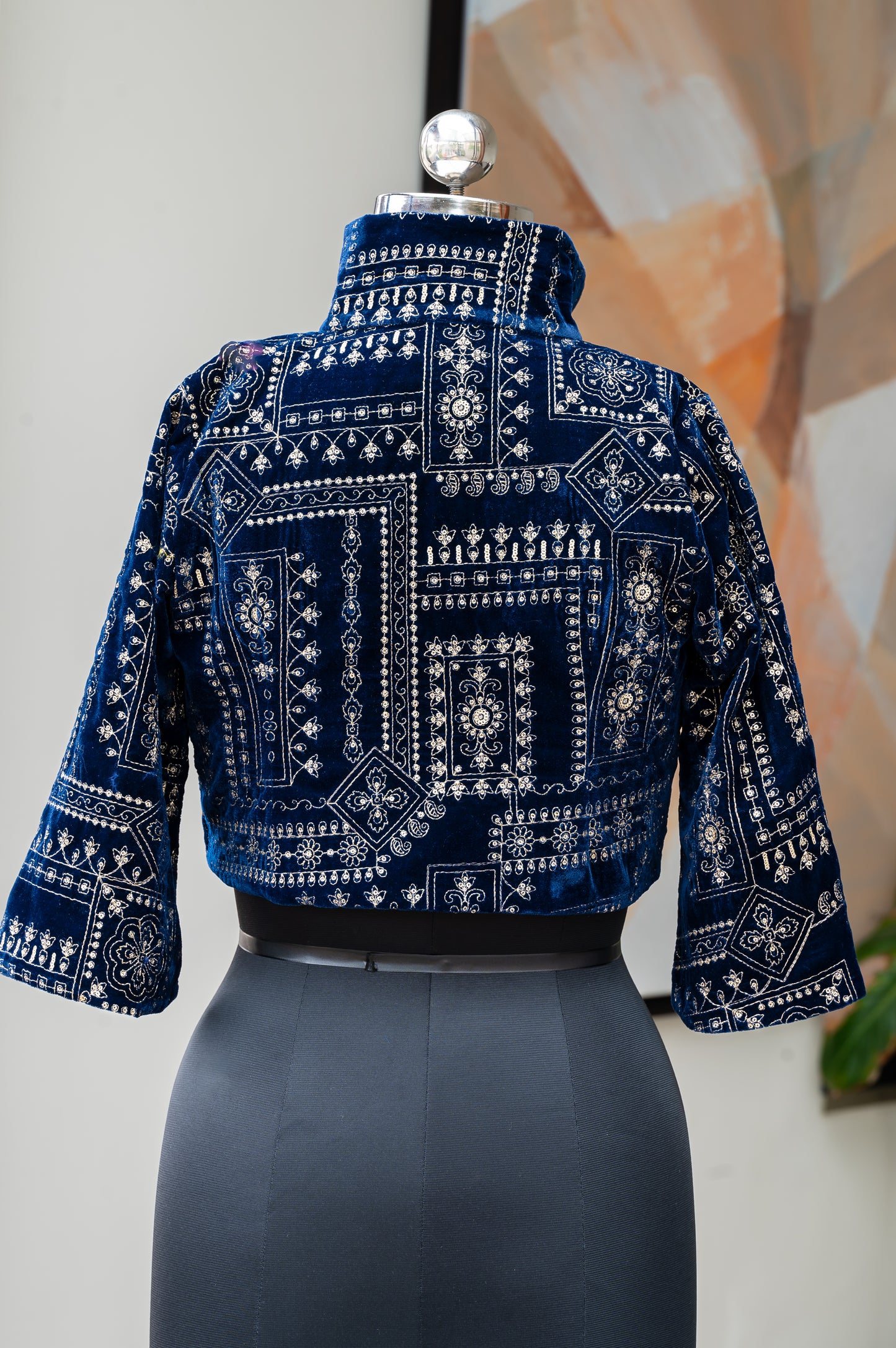 Cavà Velvet Midnight Blue Crop Jacket