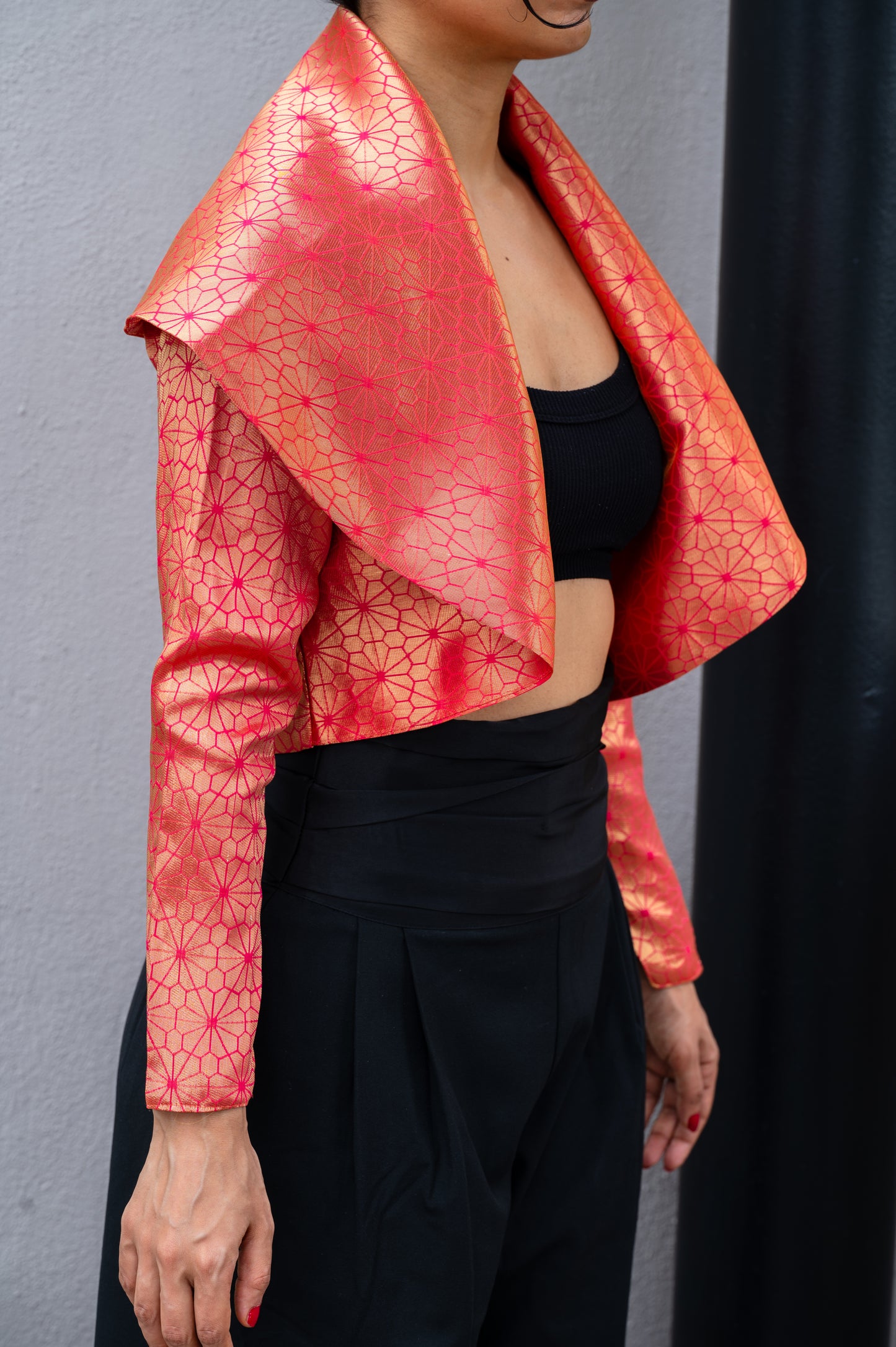 Eterna Orange & Pink Crop Jacket