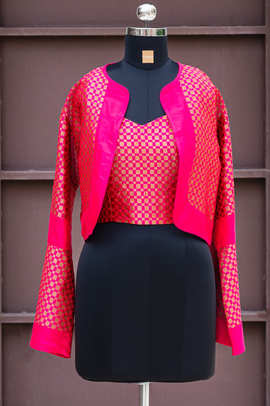 Frisia Chequered Pink Jacket