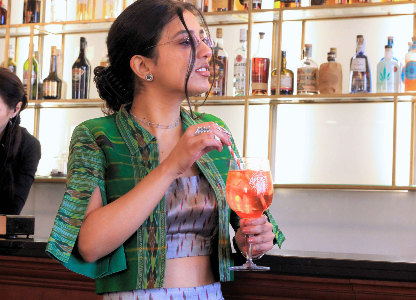 Pomchampally Silk Coord Pant Suit & Cropped Blazer