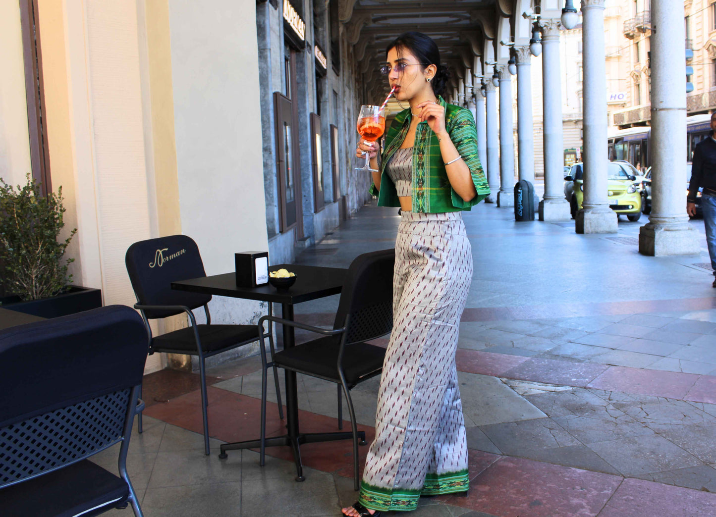 Pomchampally Silk Coord Pant Suit & Cropped Blazer