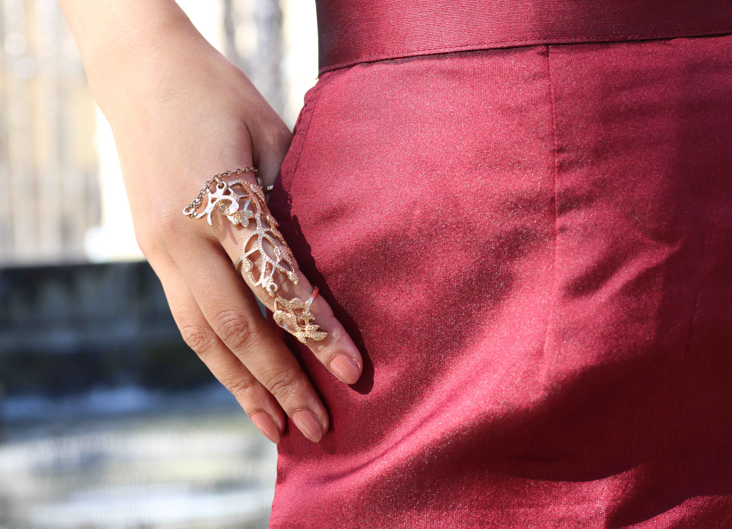 Embroidered Crop Top & Silk Pencil Pants